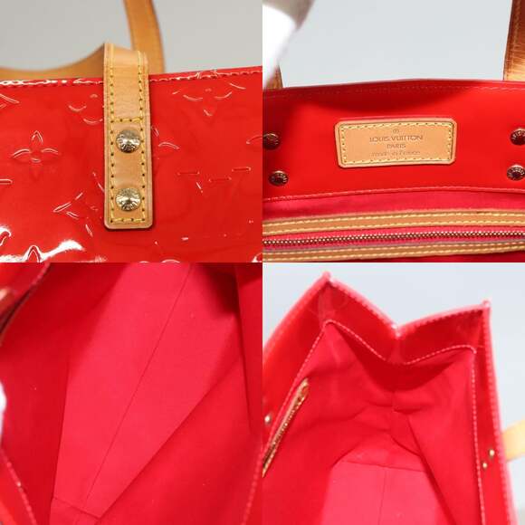 LOUIS VUITTON Monogram Vernis Reade MM Hand Bag Red Rouge M91086 - Picture 11 of 12